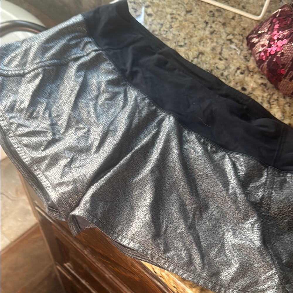 Metallic Silver Shorts